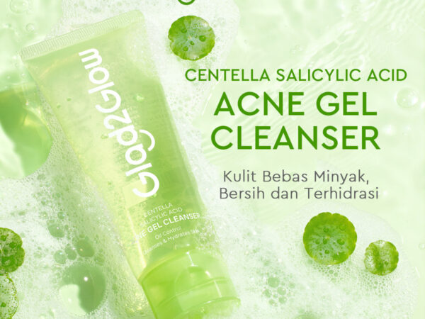 Glad2Glow Centella Salicylic Acid Acne Gel Cleanser 70ml  Facial Wash Face Wash Jerawat Komedo Sabun Cuci Muka Pembersih Wajah Face Cleanser Cuci Muka Sabun Muka Pencuci Muka