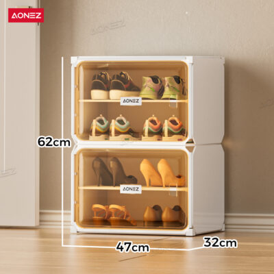 Aonez Rak Sepatu Anti Debu 6 Layer Tebal Shoe Rack Portable Serbaguna Kotak Sepatu Portable