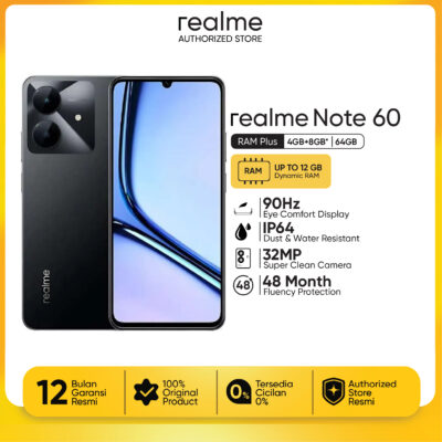 realme note 60 4+8/64GB | 32MP | Dust & Water Resistance IP64 | HP Android