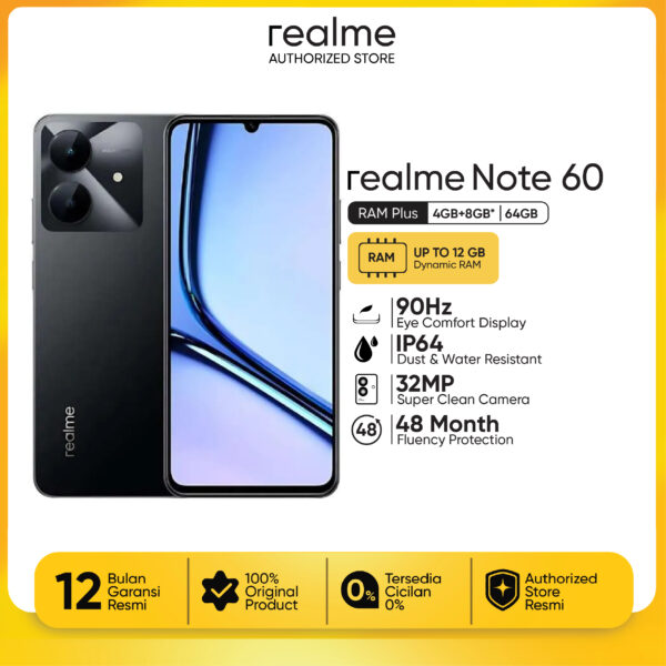 realme note 60 4+8/64GB | 32MP | Dust & Water Resistance IP64 | HP Android