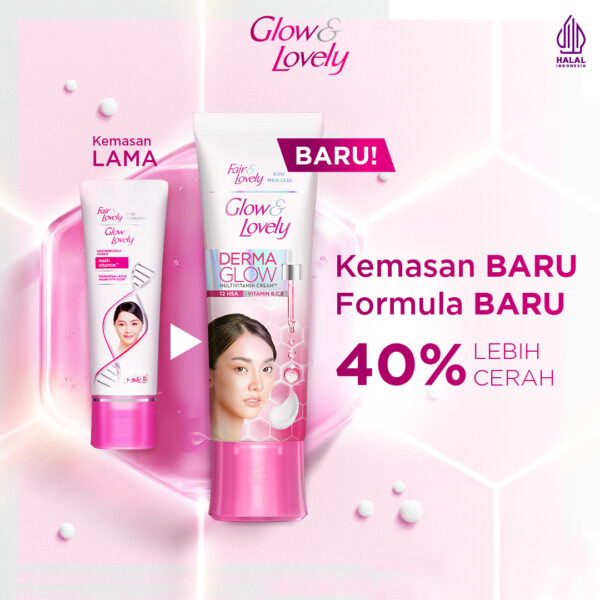 [EXTRA GIFT] Glow & Lovely Dermaglow Multivitamin Facial Foam 100gr (Wajah Bersih Glowing Cerah Seketika) x2 FREE Glow & Lovely Ultimate Uv Duo Krim Vit C & Niacinamide Sunscreen Spf 35 Pa+++ 20 gr