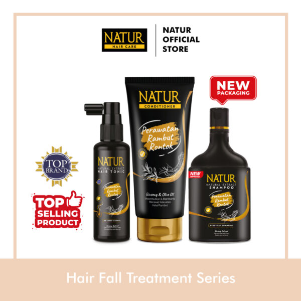 Natur Hair Fall Treatment  - Paket Perawatan untuk Rambut Rontok / Anti Hairfall / Menguatkan Akar Rambut
