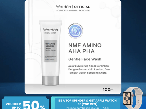 [New!] WARDAH Crystal Secret NMF Amino + AHA PHA Clarifying Foaming Cleanser 100 ml - Sabun Cuci Muka Gentle Acid Mantle Expert - Daily Exfoliating Foam yang Membersihkan dengan Gentle - Kulit Lembap dan Tampak Cerah Sebening Kristal - Skincare