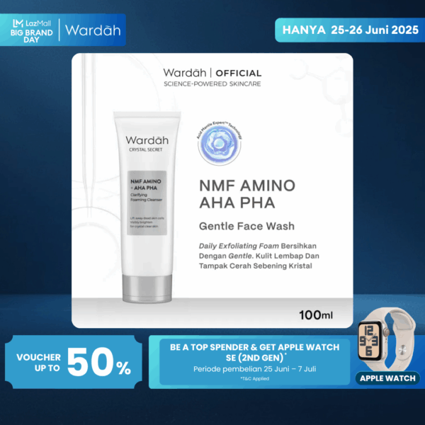 [New!] WARDAH Crystal Secret NMF Amino + AHA PHA Clarifying Foaming Cleanser 100 ml - Sabun Cuci Muka Gentle Acid Mantle Expert - Daily Exfoliating Foam yang Membersihkan dengan Gentle - Kulit Lembap dan Tampak Cerah Sebening Kristal - Skincare