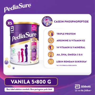 PediaSure Vanila (1-10th) 800gr x5 - Nutrisi Pertumbuhan