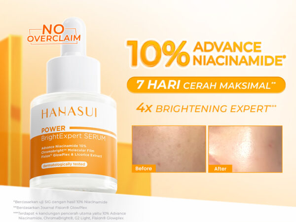 (REAL 10% ADVANCE NIACINAMIDE) Hanasui Power Bright Expert Serum - Serum Mencerahkan Kurangi Bintik Hitam Bekas Jerawat