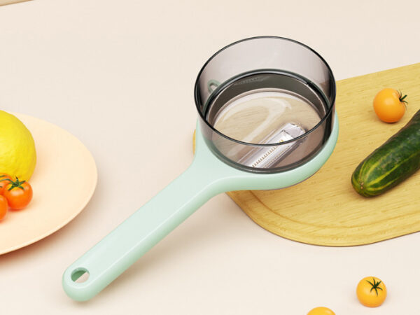 Bayar Di Tempat - Parutan Serbaguna / Pisau Kupas Buah Travel Portable / Peeler Buah dengan Tabung Pembuangan / Alat Kupas Buah Hemat Ruang