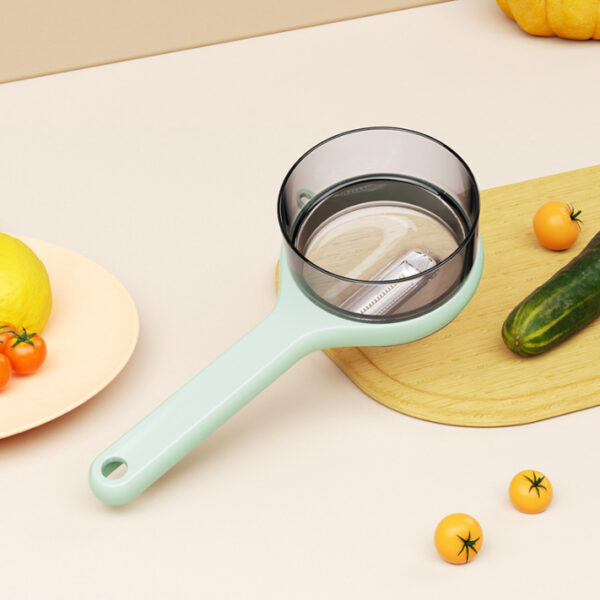 Bayar Di Tempat - Parutan Serbaguna / Pisau Kupas Buah Travel Portable / Peeler Buah dengan Tabung Pembuangan / Alat Kupas Buah Hemat Ruang