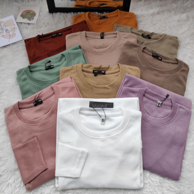 3-Piece Premium Ribbed Long Sleeve Tees