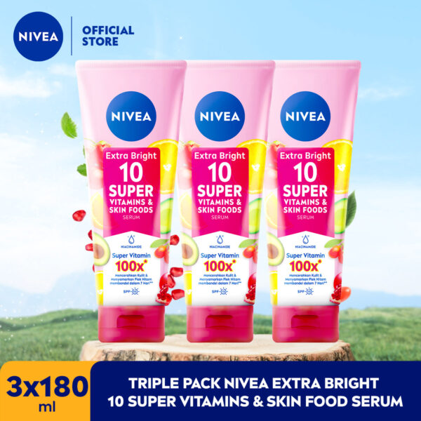 NIVEA Body Serum Extra Bright 10 Super Vit. & Skin Foods SPF15 180ml x3