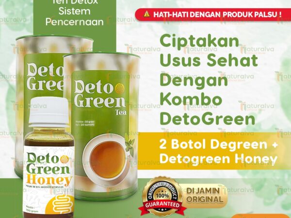 DetoGreen Bundling Super Hemat Teh dan Madu Sistem Pencernaan Membersihkan Usus Kotor Teh Diet Sehat