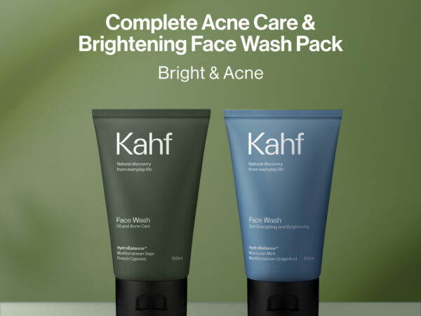 [SPECIAL BIG BRAND DAY] Kahf Complete Acne Care & Brightening Face Wash Pack 100 ml isi 2 pcs – Bundle Perawatan Wajah Pria – Kombinasi Sabun Cuci Muka Sesuai Kondisi Kulit
