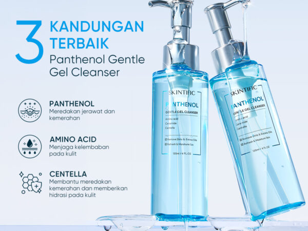 SKINTIFIC - Gentle Gel Cleanser 120ml |  facial wash pria Acnes Face Wash Sabun Cuci Muka Acner  OILY SKIN APPROVED Glowing Barrier Anti-Aging Exfoliating Brightening Whitening Blackhead Removal Calming Peeling Dark Spot cleansing with Amino Acid Ceramide