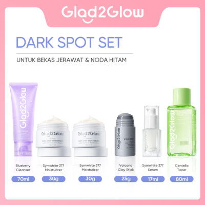 SPECIAL BUNDLE 6 in1 Glad2Glow 6pcs Paket Skincare Moisturizer Serum Clay Mask Face Wash Toner Serum Moisturizer