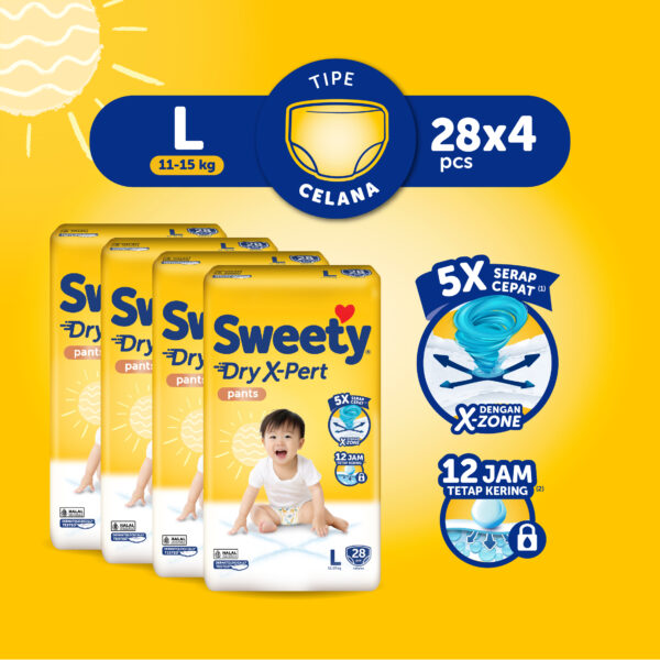 [Paket isi 4] Sweety Bronze Dry X-Pert Pants L28