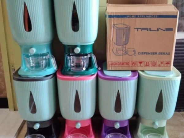 Dispenser Beras 10kg Trilins Tempat Penyimpanan Beras Otomatis