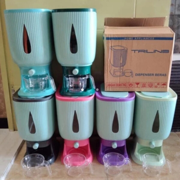 Dispenser Beras 10kg Trilins Tempat Penyimpanan Beras Otomatis