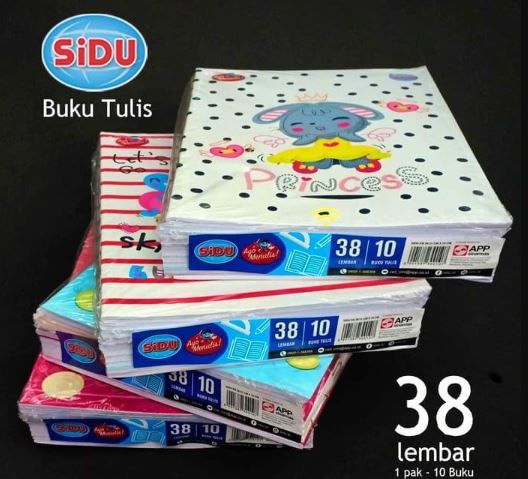 BUKU TULIS SIDU 38 LEMBAR / BUKU TULIS SEKOLAH ( 1 PACK ISI 10 Pcs )