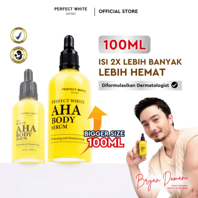 PERFECT WHITE AHA Body Serum Whitening and Moisturizing 100ML - Serum Pemutih Badan
