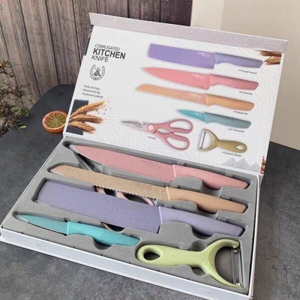 Pisau set jerami 6 in 1 / pisau set kitchen/pisau set stainles