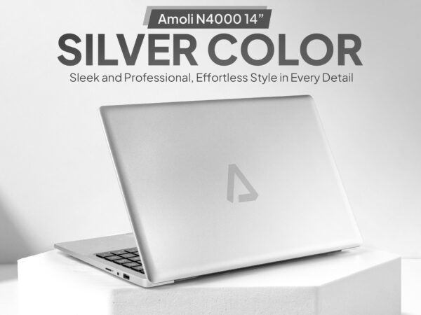 「Pengiriman Lokal」AMOLI Baru Laptop Perak / Pink / Hitam 14 inch RAM 8GB+256GB SSD Intel N4000 window 11 Office mahasiswa kantor + gift