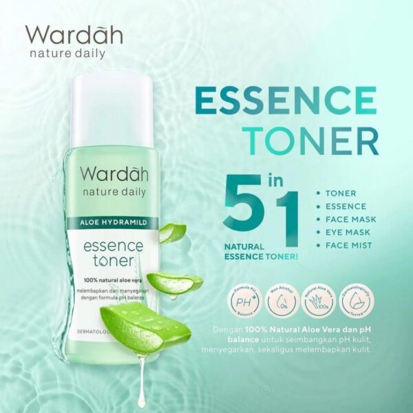 Wardah Nature Daily Aloe Hydramild Essence Toner Netto 100ML