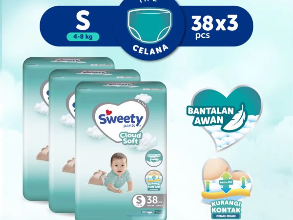 [Paket isi 3] Sweety Silver Pants Cloud Soft S38