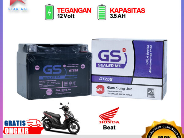 Aki Motor Honda Beat Vario110 Scoopy Aki Kering Accu Kering MF GTZ5S
