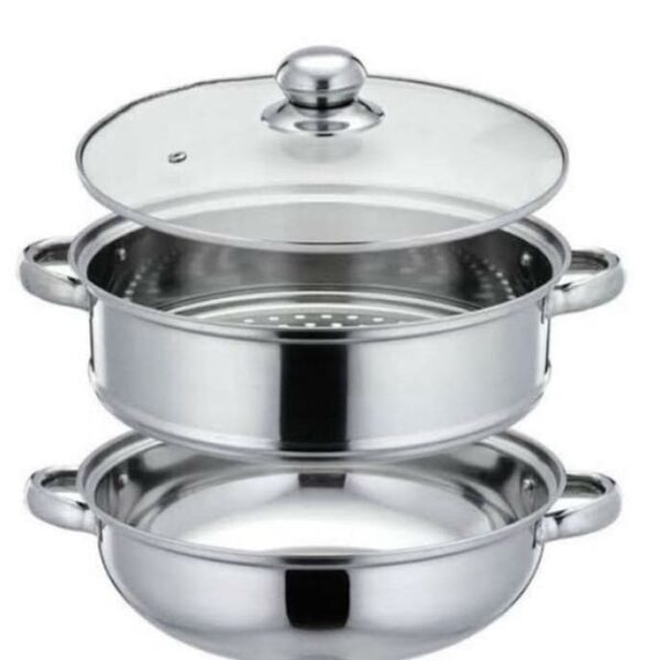 Panci kukus 2 susun stainless 28cm bahan stainless streamer