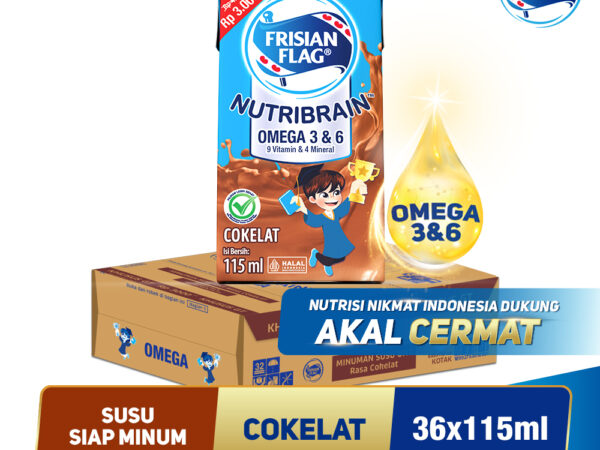 Frisian Flag Omega Susu UHT Chocolate 115ml isi 36 pcs [Karton]