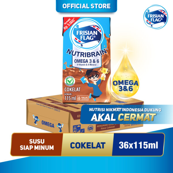 Frisian Flag Omega Susu UHT Chocolate 115ml isi 36 pcs [Karton]