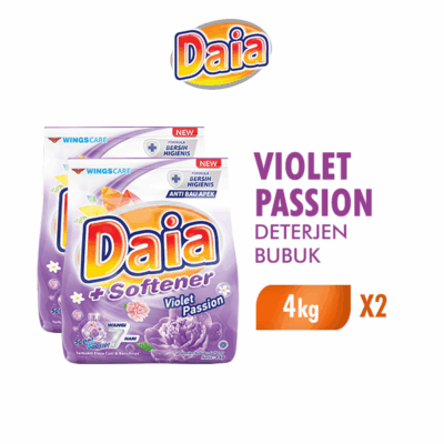 [Paket isi 2] Daia Deterjen Bubuk Violet 4kg