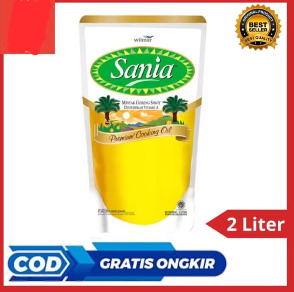 Promo Minyak Goreng Murah Sania 2 Liter Kemasan Pouch Gratis Ongkir COD Jika Sania No Stok Akan Ada Kiriman Merk Lain Seperti BimoliSuncoRose Bran Atau Yang Lainnya dengan ukuran dan kualitas yang sama.