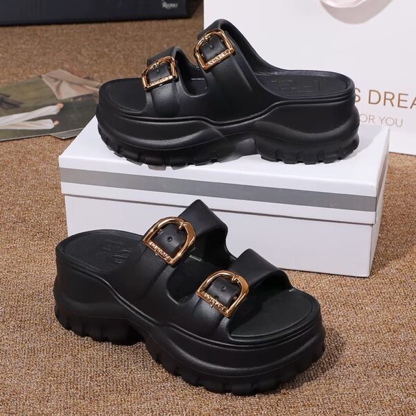 LAYTENY Sandal Wanita Wedges Tinggi Empuk Sandal Jelly Baim Sandal Wanita Kekinian Anti Slip Ringan
