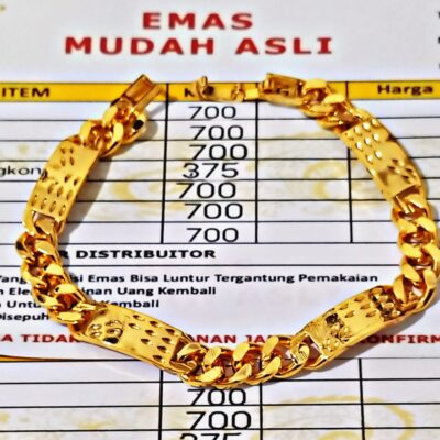 gelang emas asli berat 42grm kadar 700 dapat surat dari toko