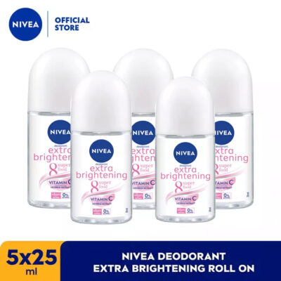 NIVEA Deodorant Roll On Extra Brightening 25ml x5
