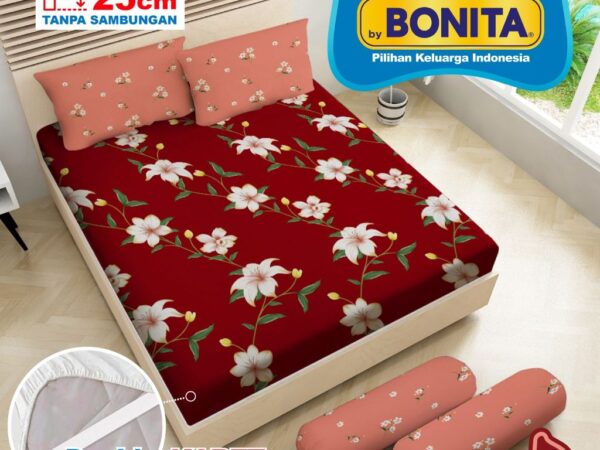 Sprei Viona By Bonita Ukuran King 180x200 T.25 - Sprey / Spray / Seprei Tinggi 25