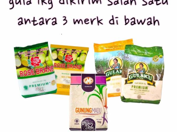 gula pasir gula premium kemasan 1kg gmp/rosebrand/gulaku