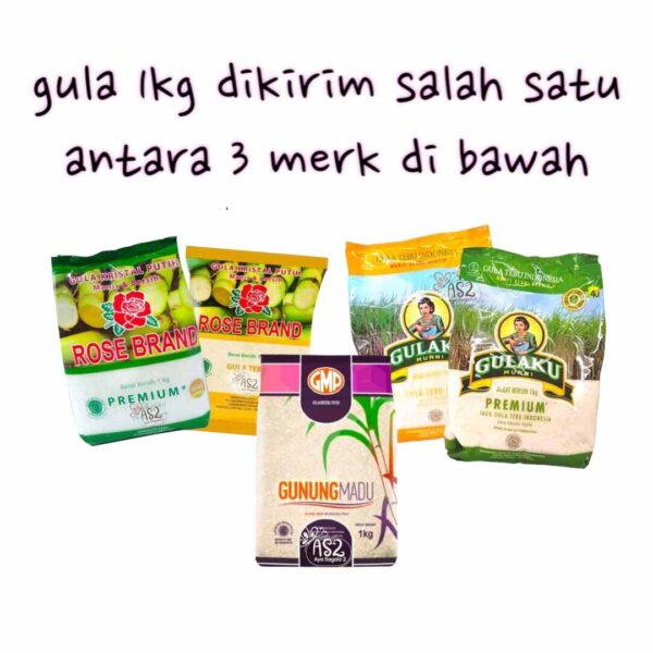 gula pasir gula premium kemasan 1kg gmp/rosebrand/gulaku