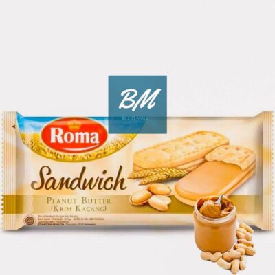 Roma Sandwich Biskuit Peanut Butter 216g - Biskuit Sandwich Isi Krim Lezat