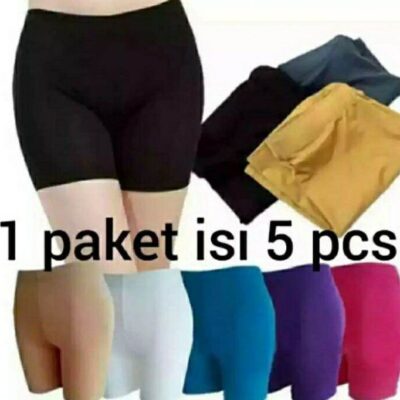 Promo 1 Paket Isi 5 Pcs / Celana Short Polos Dewasa / Celana Dalaman Dewasa / Celana Short Bahan Spandex / Celana Short Wanita Dewasa / Short Polos