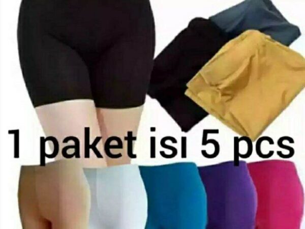 Promo 1 Paket Isi 5 Pcs / Celana Short Polos Dewasa / Celana Dalaman Dewasa / Celana Short Bahan Spandex / Celana Short Wanita Dewasa / Short Polos