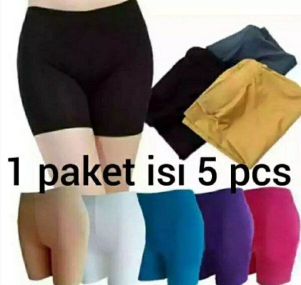 Promo 1 Paket Isi 5 Pcs / Celana Short Polos Dewasa / Celana Dalaman Dewasa / Celana Short Bahan Spandex / Celana Short Wanita Dewasa / Short Polos