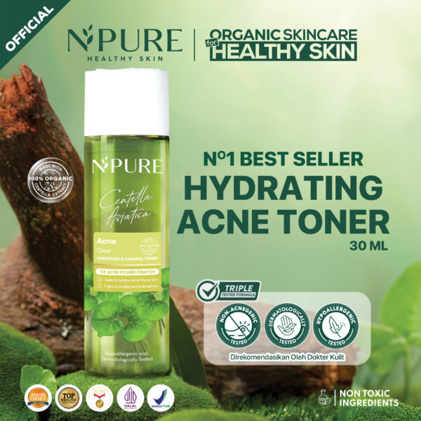 NPURE Face Toner Centella Asiatica (Cica Series) / Toner Anti Jerawat / Kulit Berminyak / Toner Wajah Bebas Jerawat