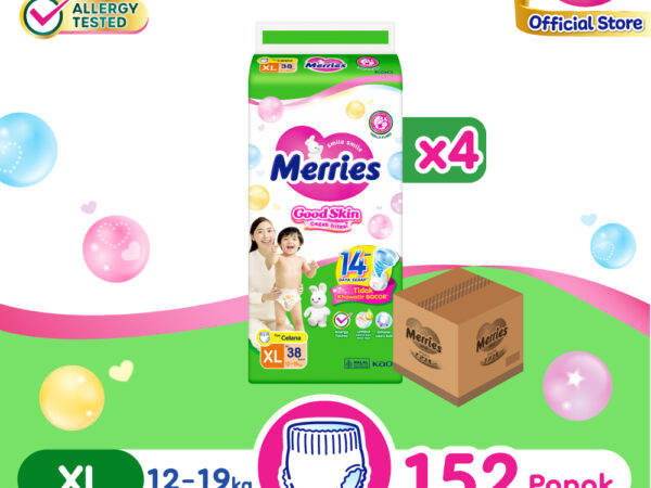 Merries Good Skin Pants Popok Perlengkapan Bayi XL38 isi 4 pcs (12-19kg) [Karton]