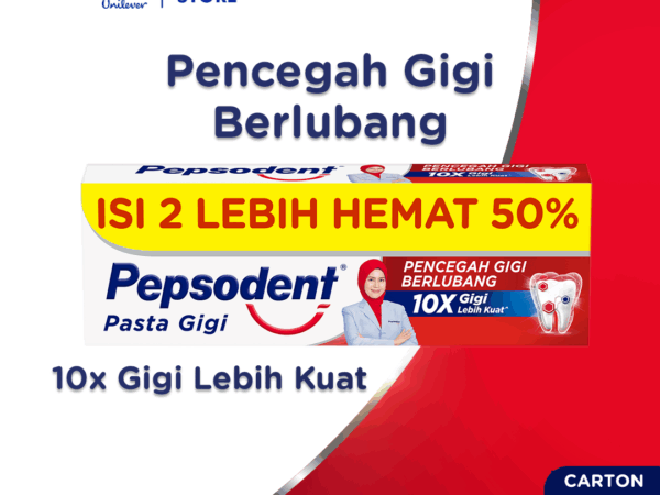 Pepsodent Pasta Gigi Pencegah Gigi Berlubang 225gr x2 Isi 24 pcs [Karton]