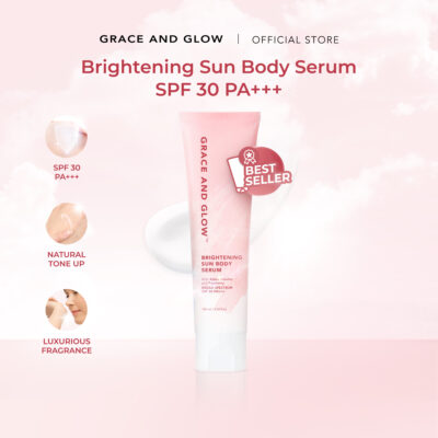 Grace and Glow Brightening Sun Lotion Body Serum SPF 30 PA+++ | Sunscreen | - Sunblock Badan Anti UV with Arbutin + Bearberry