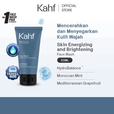 [SPECIAL BIG BRAND DAY] Kahf Face Wash Skin Energizing and Brightening 50 ml - Sabun Cuci Muka Pria untuk Mencerahkan Wajah - Suitable for Daily Use