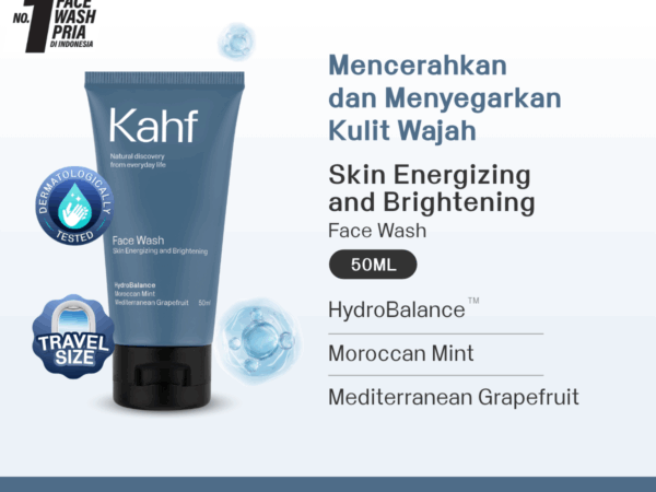 [SPECIAL BIG BRAND DAY] Kahf Face Wash Skin Energizing and Brightening 50 ml - Sabun Cuci Muka Pria untuk Mencerahkan Wajah - Suitable for Daily Use