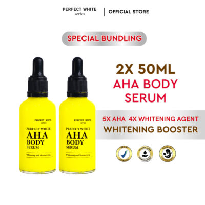 [TWINPACK 2PCS] PERFECT WHITE AHA Body Serum 50ml Whitening and Moisturizing | Mencerahkan Badan